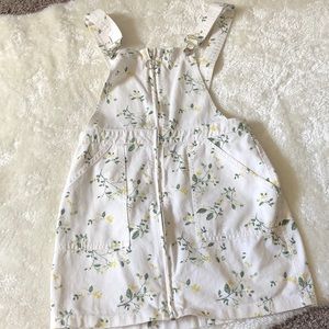 Floral white overall skirt